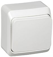 Выключатель кнопочный накладной Systeme Electric Этюд 1-кл. белый картинка